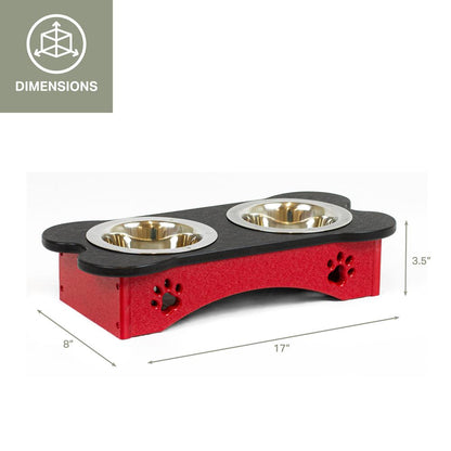 High Double Water and Food Bowl Made of High Density Poly Resin for Smaller Dogs