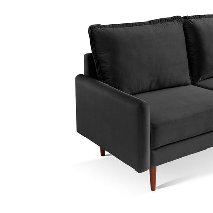 57 Inch Wide Upholstered Two Cushion Loveseat with Cambered Arms