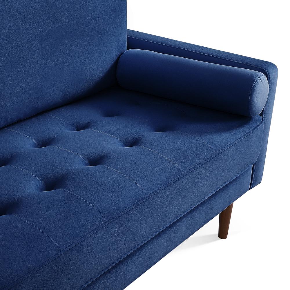 57 Inch Wide Upholstered Two Cushion Loveseat with Bolster Pillows