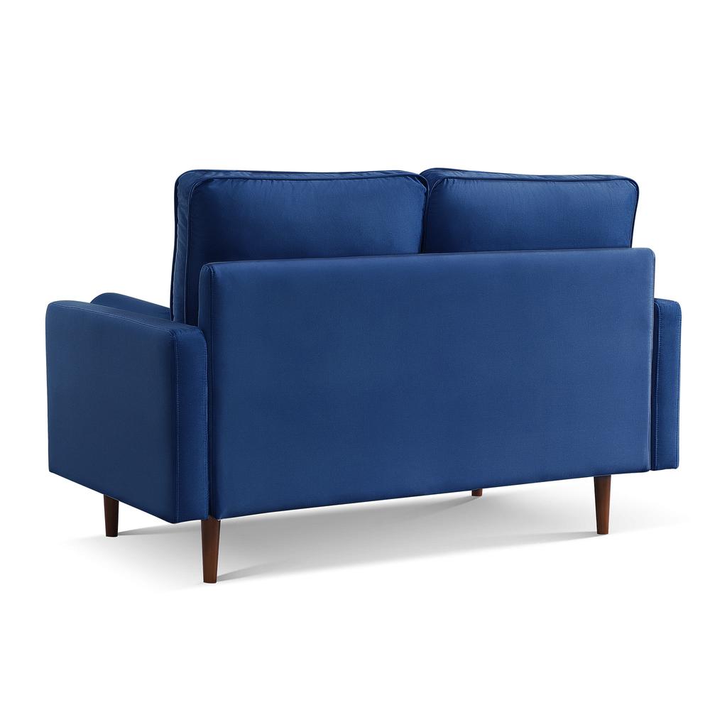 57 Inch Wide Upholstered Two Cushion Loveseat with Bolster Pillows