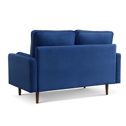 57 Inch Wide Upholstered Two Cushion Loveseat with Bolster Pillows