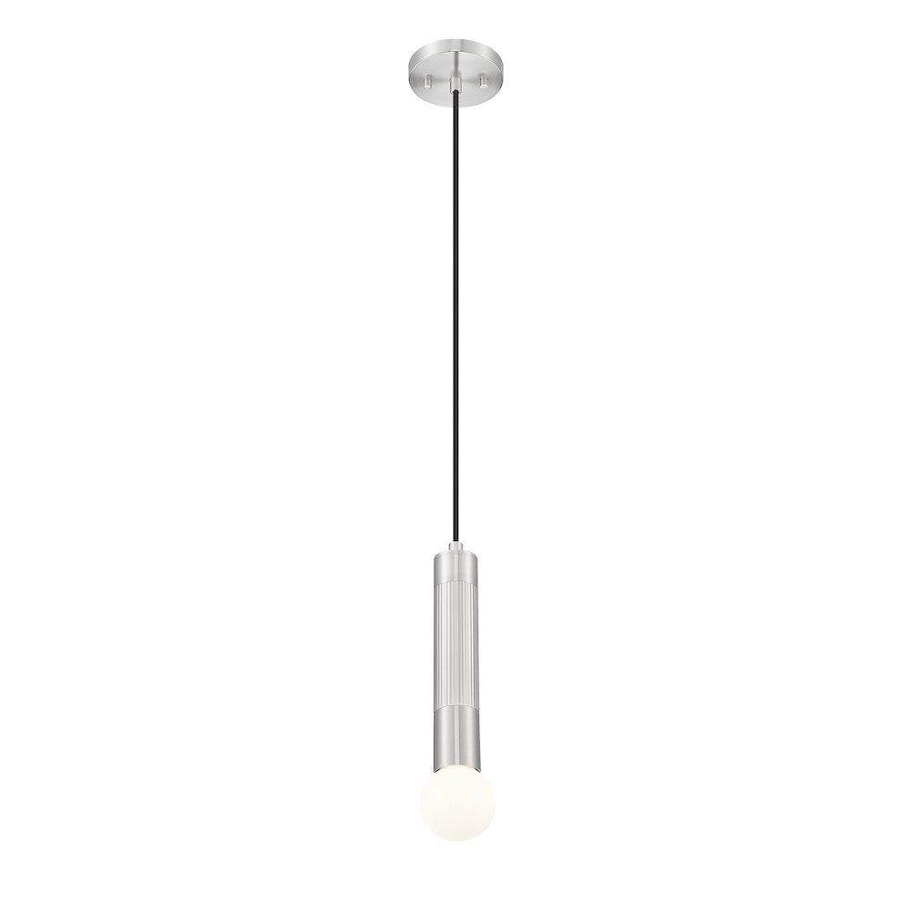 Z-Lite Stari 1 Light Pendant in Brushed Nickel color, Steel frame