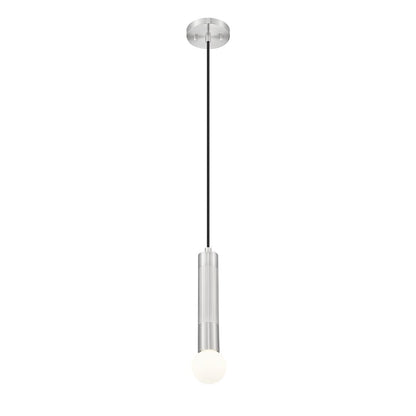 Z-Lite Stari 1 Light Pendant in Brushed Nickel color, Steel frame