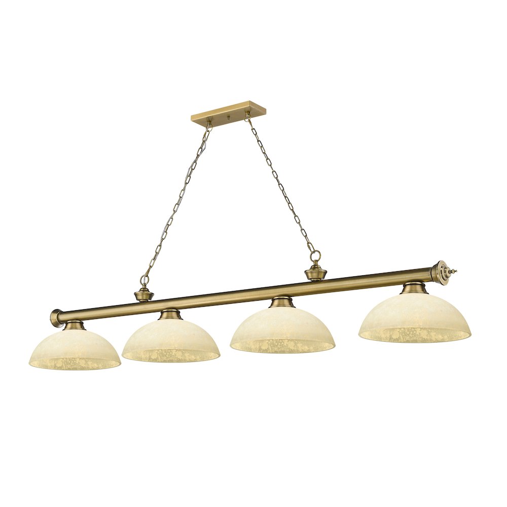 Z-Lite Cordon 4 Light Billiard, Steel Frame, Golden Mottle Shade Color