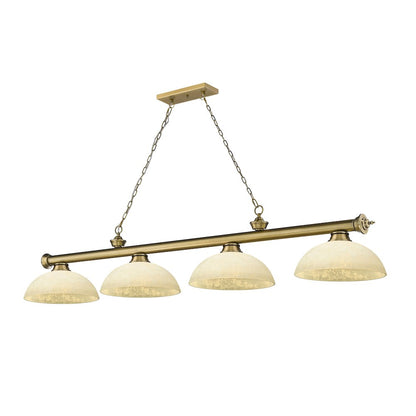 Z-Lite Cordon 4 Light Billiard, Steel Frame, Golden Mottle Shade Color