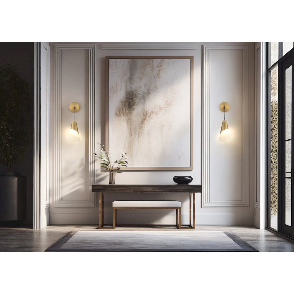 Z-Lite Aimie 1 Light Wall Sconce, Modern Gold