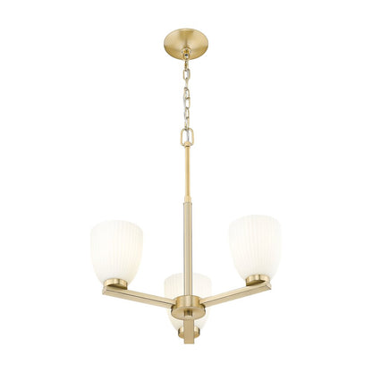 Z-Lite Naya 3 Light Chandelier in Modern Gold color, Steel frame