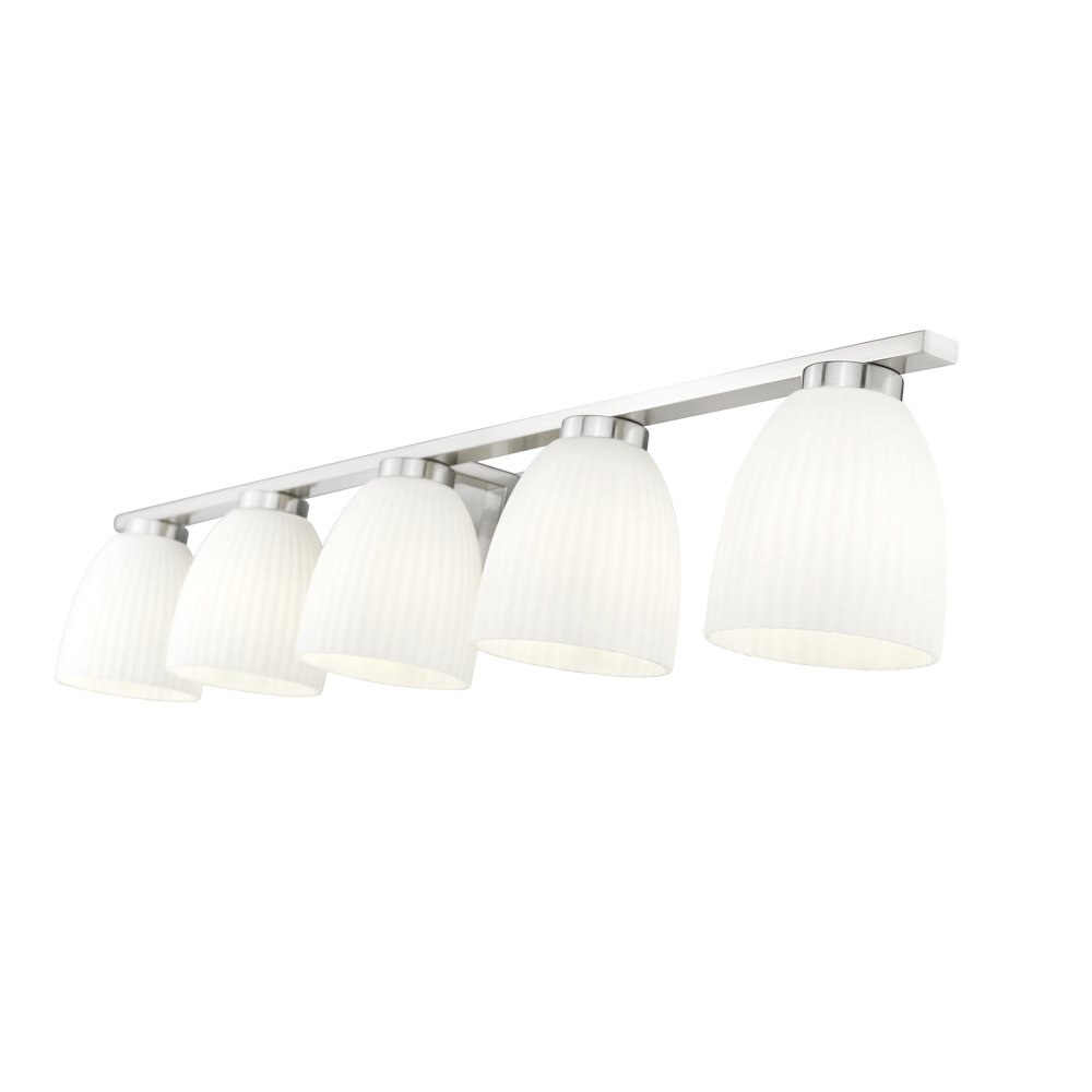 Z-Lite Naya 5 Light Vanity in Brushed Nickel color, Steel frame