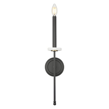 Z-Lite 1 Light Wall Sconce, Matte Black+Mordern Gold