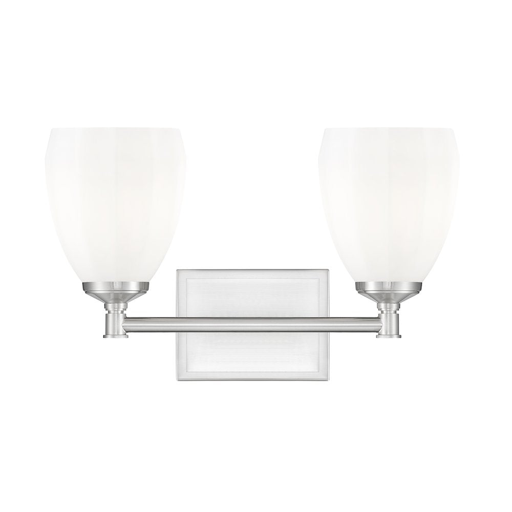 Z-Lite Oren 2 Light Vanity in Brushed Nickel color, Steel frame
