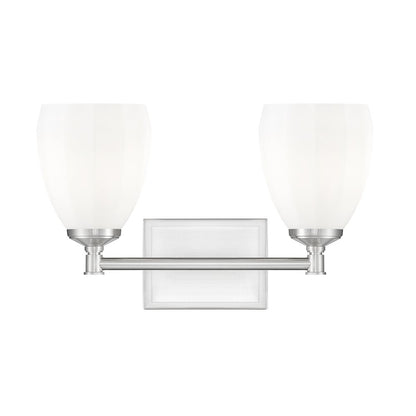 Z-Lite Oren 2 Light Vanity in Brushed Nickel color, Steel frame