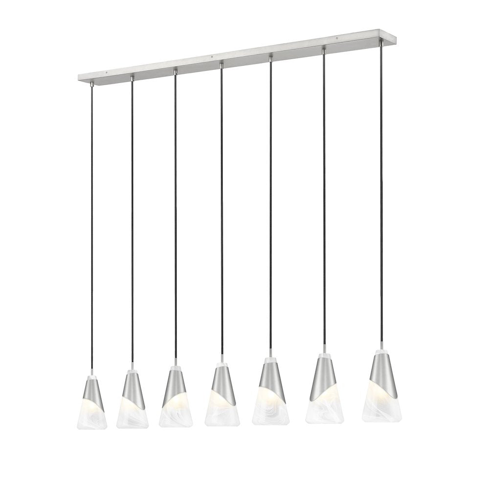 Z-Lite Aimie 7 Light Linear Chandelier, Brushed Nickel