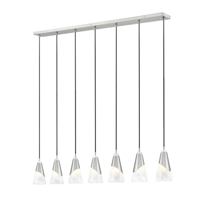 Z-Lite Aimie 7 Light Linear Chandelier, Brushed Nickel