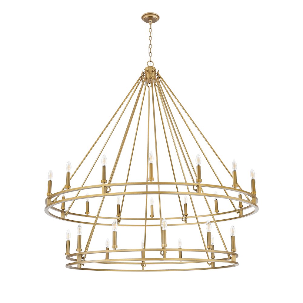 Z-Lite Dennison 28 Light Chandelier in Signature Brass color, Steel frame
