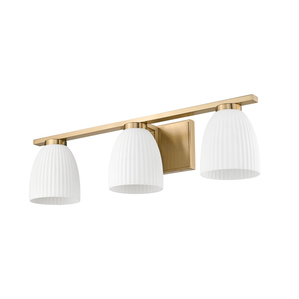 Z-Lite Naya 3 Light Vanity in Modern Gold color, Steel frame