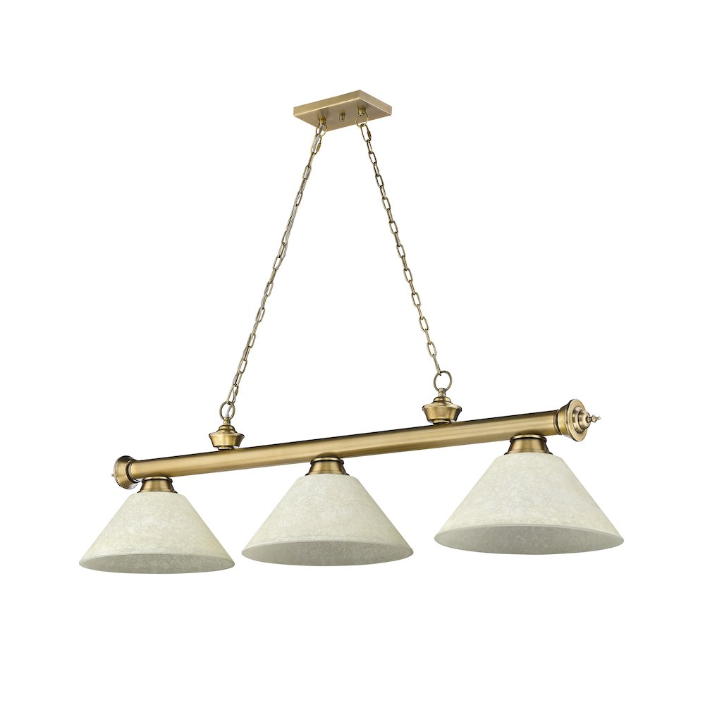 Z-Lite Cordon 3 Light Billiard, Steel Frame, Golden Mottle Shade Color