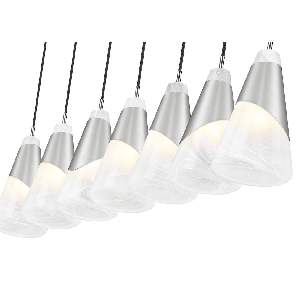 Z-Lite Aimie 7 Light Linear Chandelier, Brushed Nickel