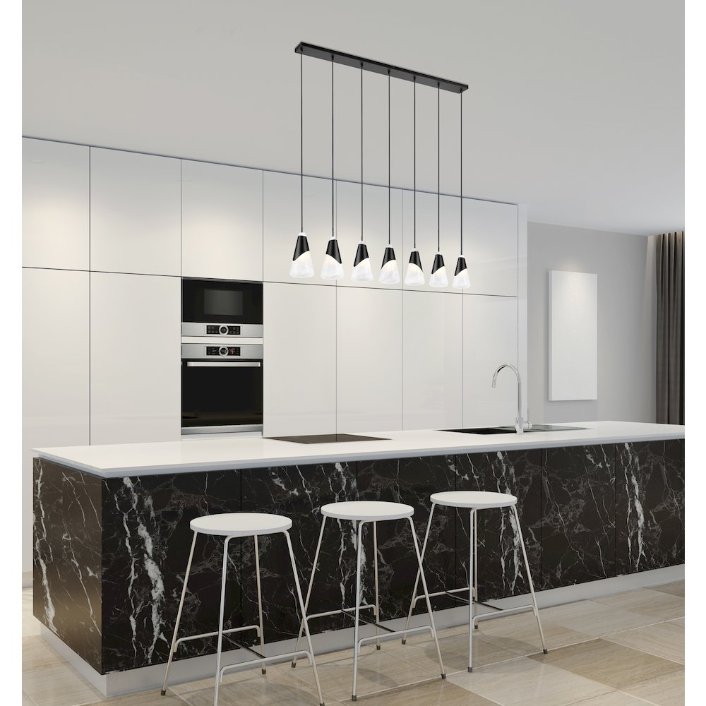 Z-Lite Aimie 7 Light Linear Chandelier, Brushed Nickel