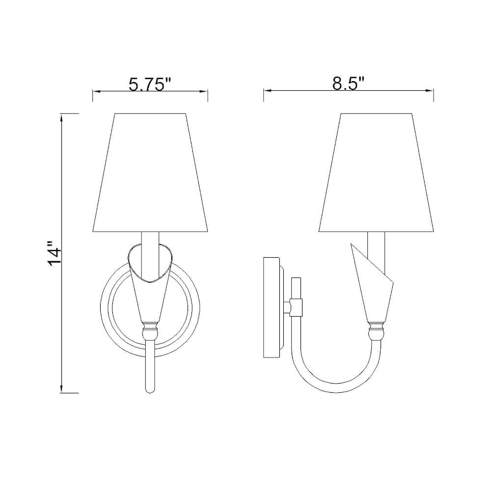Z-Lite Claudelle 1 Light Wall Sconce in Matte Black color, Steel frame