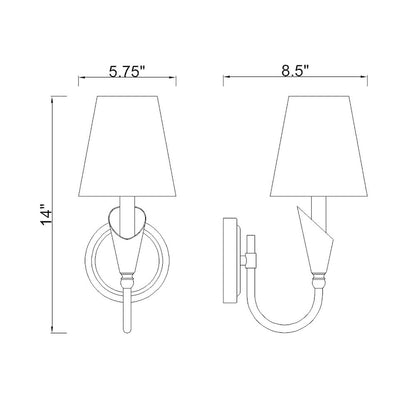 Z-Lite Claudelle 1 Light Wall Sconce in Matte Black color, Steel frame