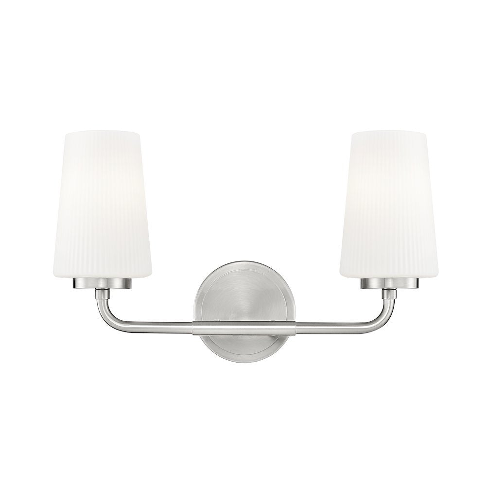 Z-Lite Montford 2 Light Vanity in Brushed Nickel color, Steel frame