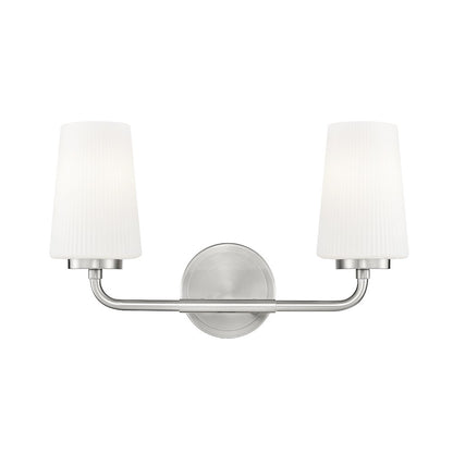 Z-Lite Montford 2 Light Vanity in Brushed Nickel color, Steel frame