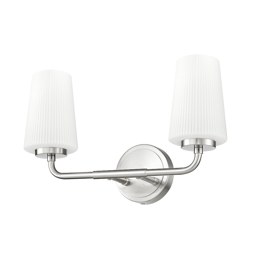 Z-Lite Montford 2 Light Vanity in Brushed Nickel color, Steel frame