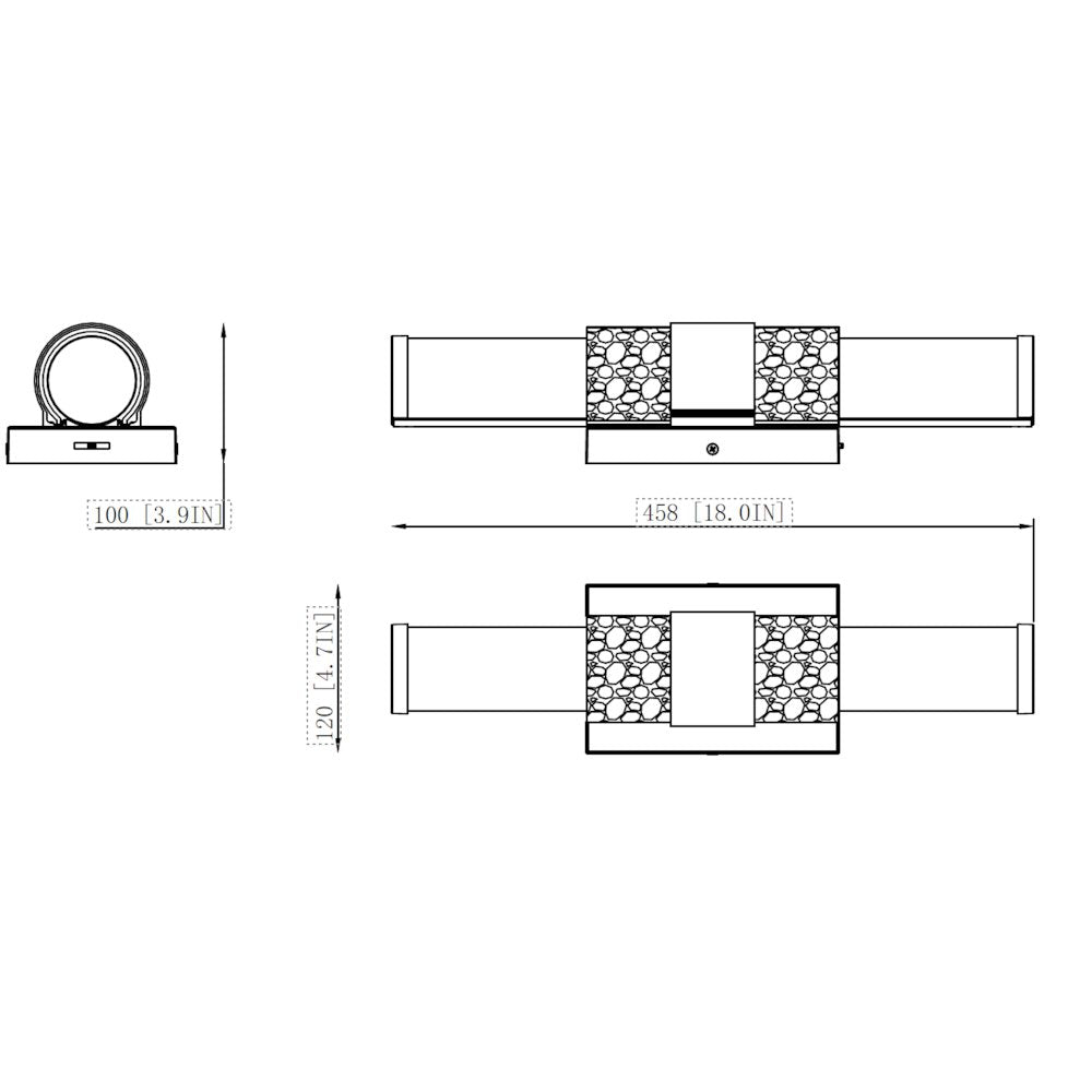 Z-Lite Egon 1 Light Vanity in Matte Black color, Steel frame
