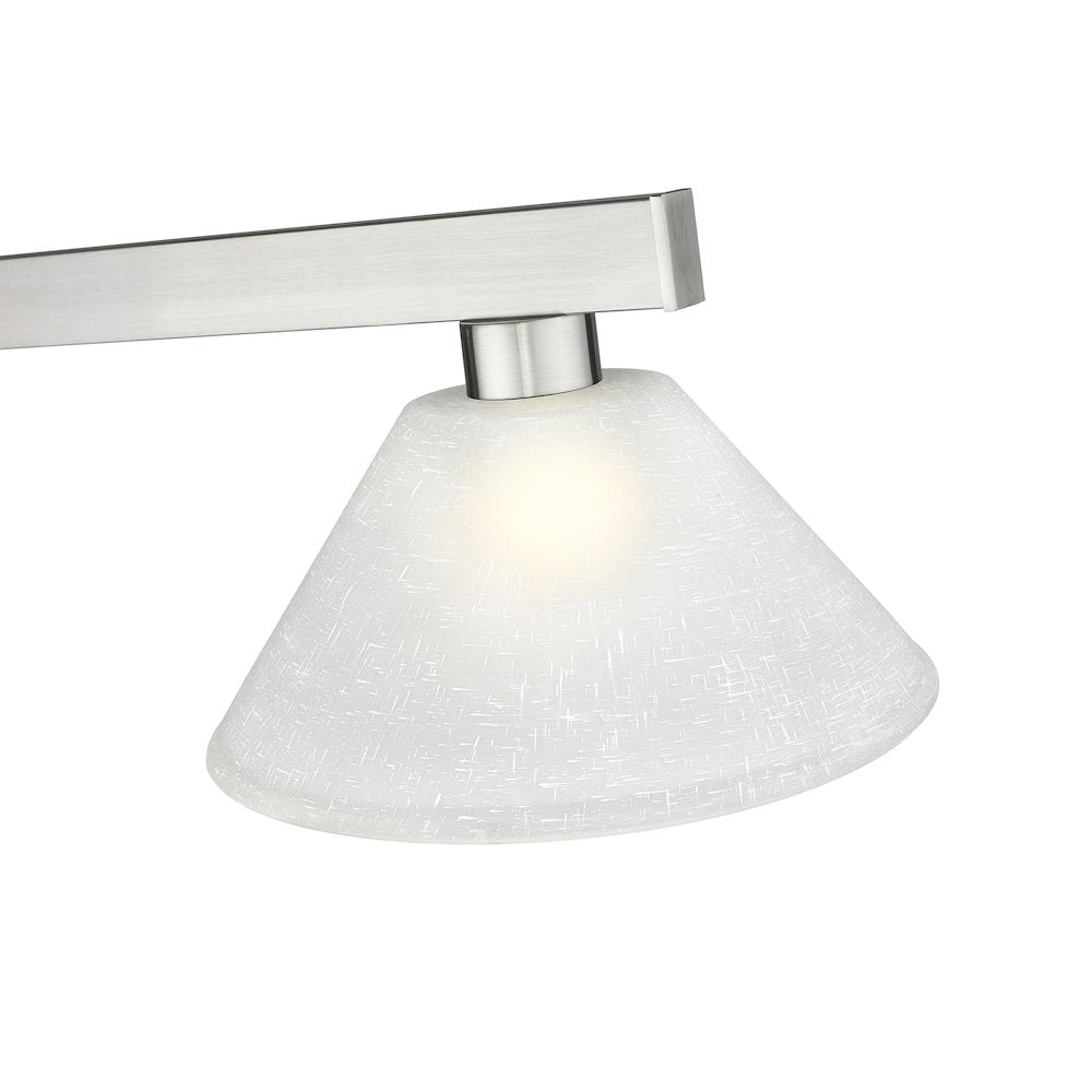 Z-Lite Cobalt 3 Light Billiard, Steel Frame, White Linen Shade Color