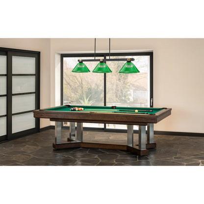 Z-Lite Bronte 3 Light Billiard, Steel Frame, Green Shade Color