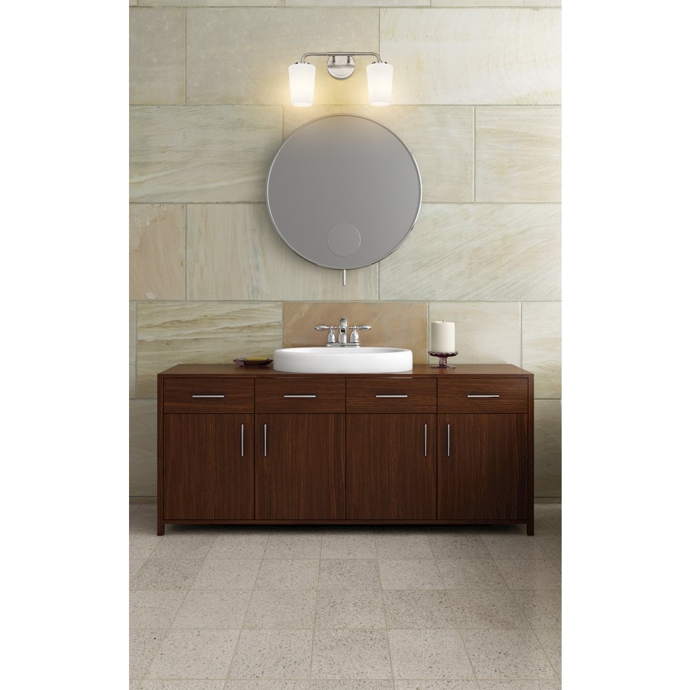 Z-Lite Montford 2 Light Vanity in Brushed Nickel color, Steel frame