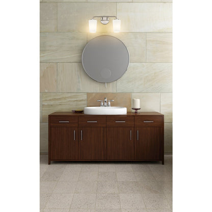 Z-Lite Montford 2 Light Vanity in Brushed Nickel color, Steel frame