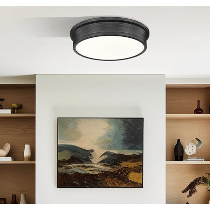 Z-Lite 1 Light Flush Mount, Matte Black