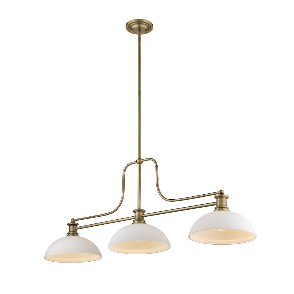 Z-Lite Melange 3 Light Billiard, Steel Frame, Matte Opal Shade Color