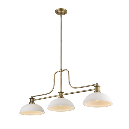 Z-Lite Melange 3 Light Billiard, Steel Frame, Matte Opal Shade Color