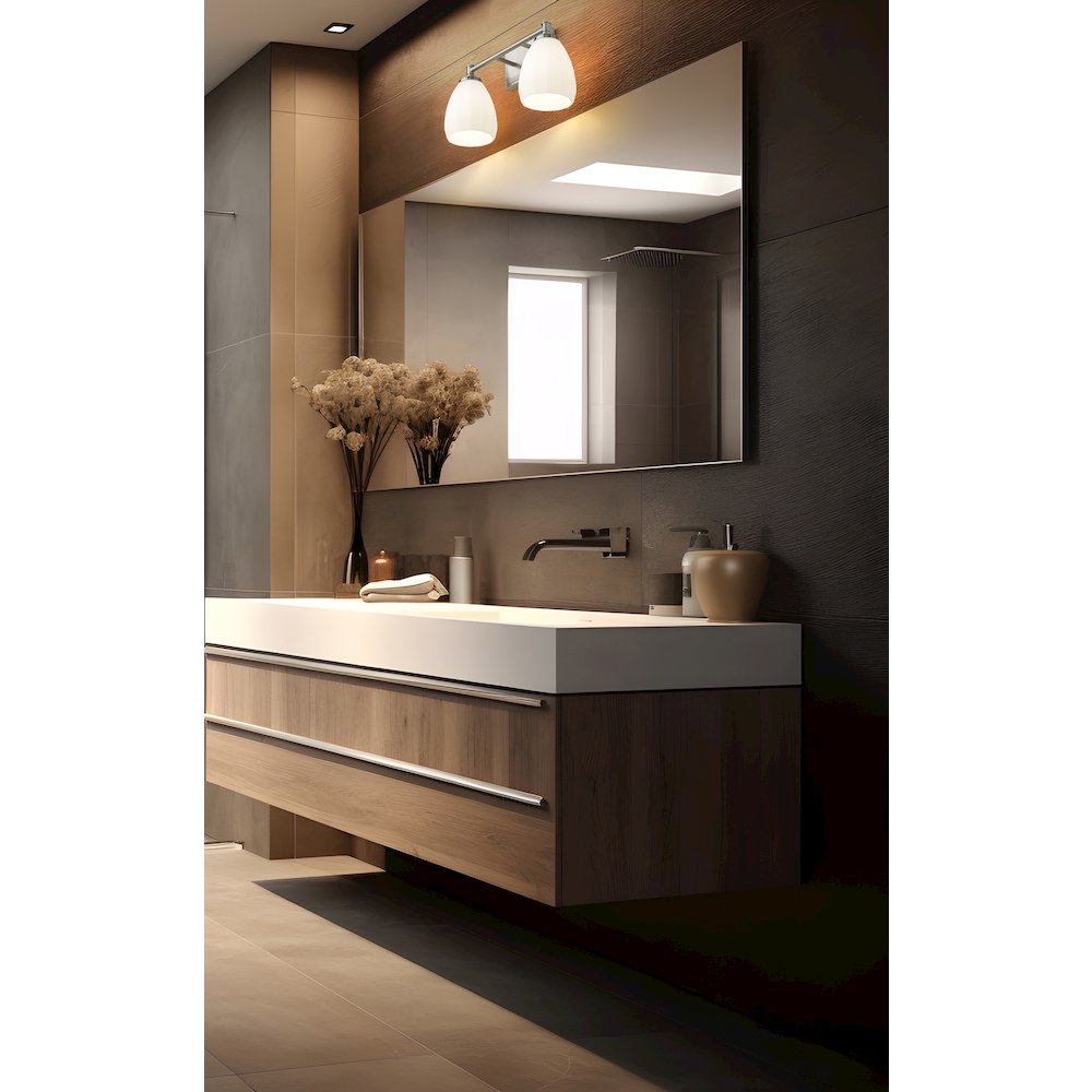 Z-Lite Oren 2 Light Vanity in Brushed Nickel color, Steel frame