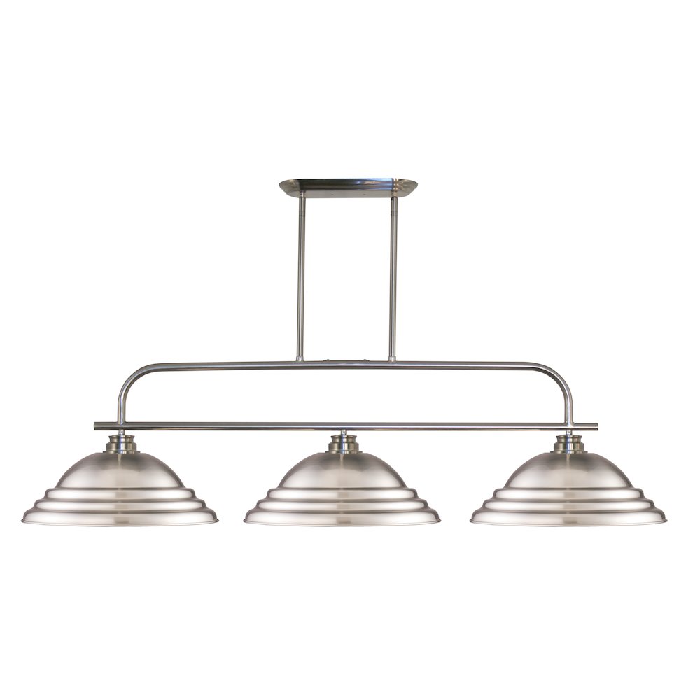Z-Lite Annora 3 Light Billiard, Steel Frame, Brushed Nickel Shade Color