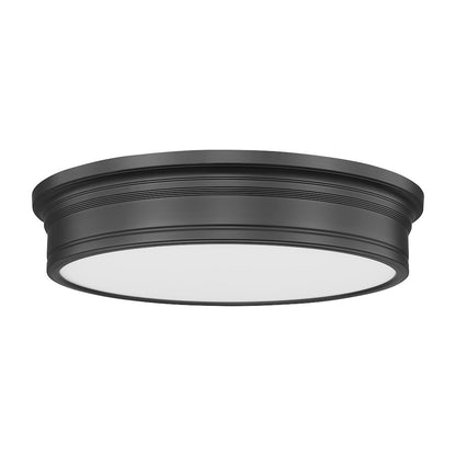 Z-Lite 1 Light Flush Mount, Matte Black