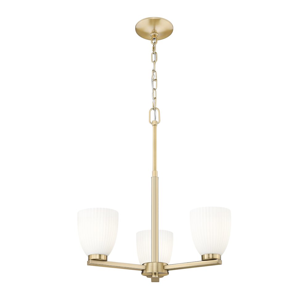 Z-Lite Naya 3 Light Chandelier in Modern Gold color, Steel frame