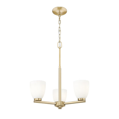 Z-Lite Naya 3 Light Chandelier in Modern Gold color, Steel frame