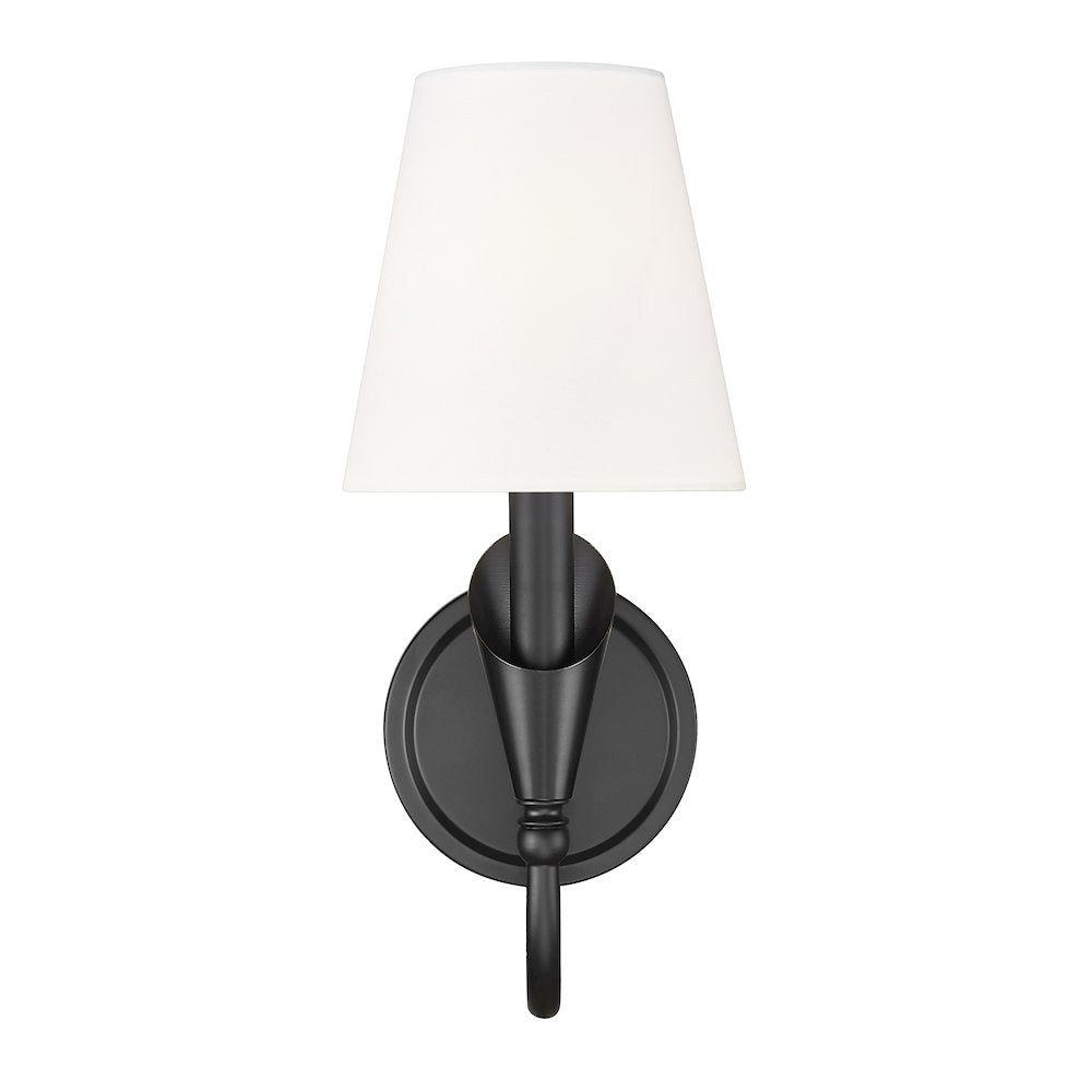 Z-Lite Claudelle 1 Light Wall Sconce in Matte Black color, Steel frame