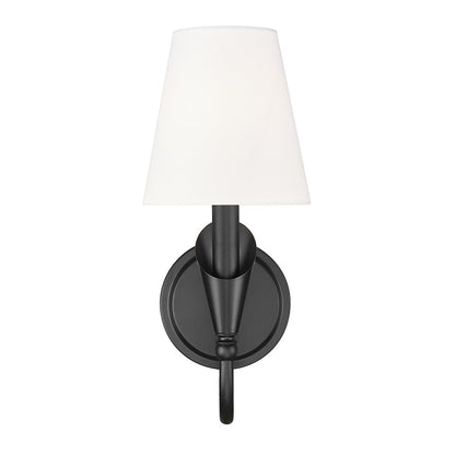 Z-Lite Claudelle 1 Light Wall Sconce in Matte Black color, Steel frame