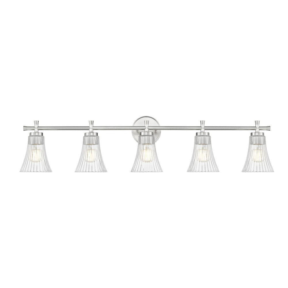 Z-Lite Belle 5 Light Vanity in Brushed Nickel color, Steel frame