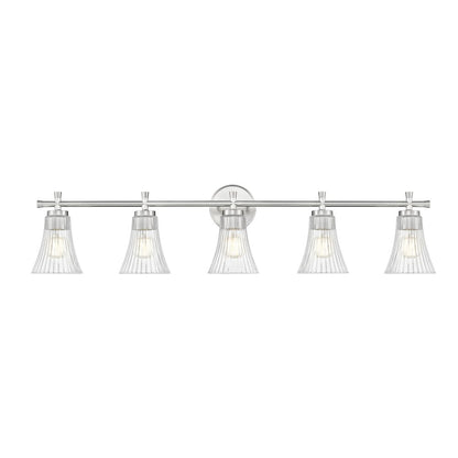 Z-Lite Belle 5 Light Vanity in Brushed Nickel color, Steel frame