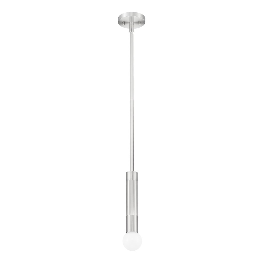 Z-Lite Stari 1 Light Pendant in Brushed Nickel color, Steel frame