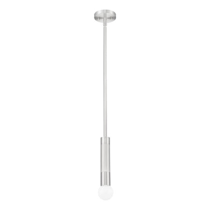 Z-Lite Stari 1 Light Pendant in Brushed Nickel color, Steel frame