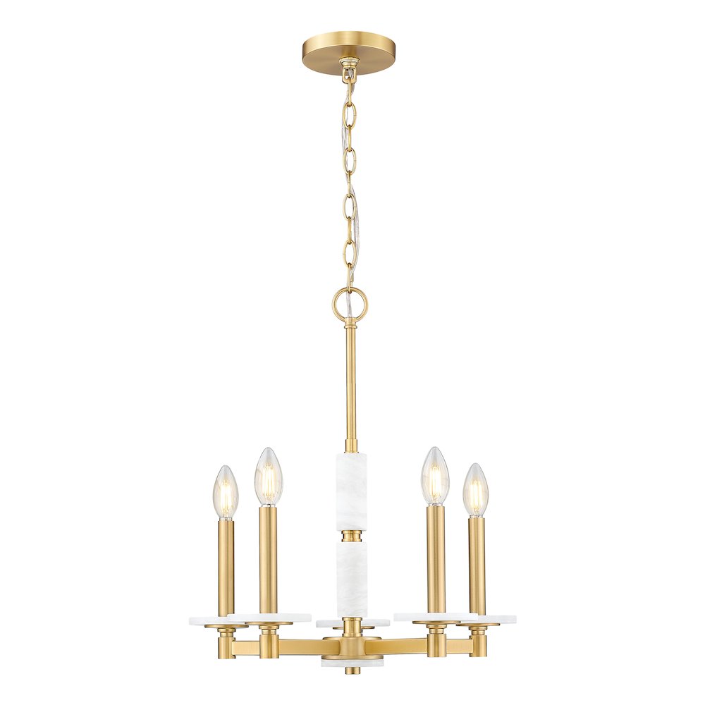 Z-Lite Kaden 5 Light Chandelier in Modern Gold color, Steel frame