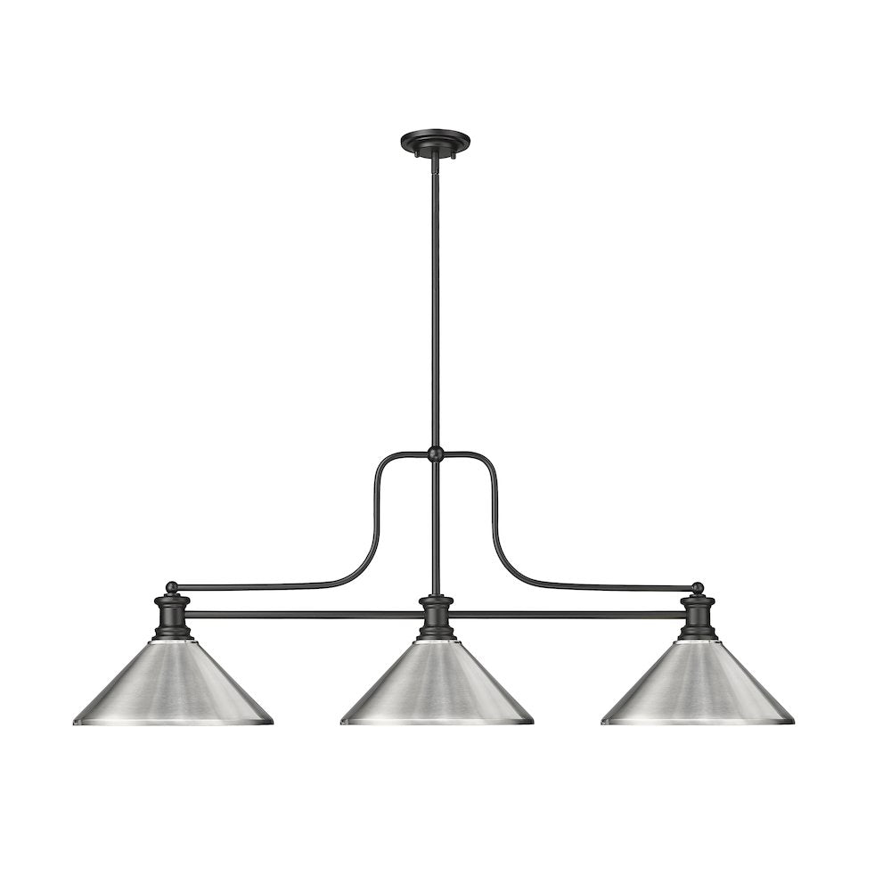 Z-Lite Melange 3 Light Billiard, Steel Frame, Brushed Nickel Shade Color
