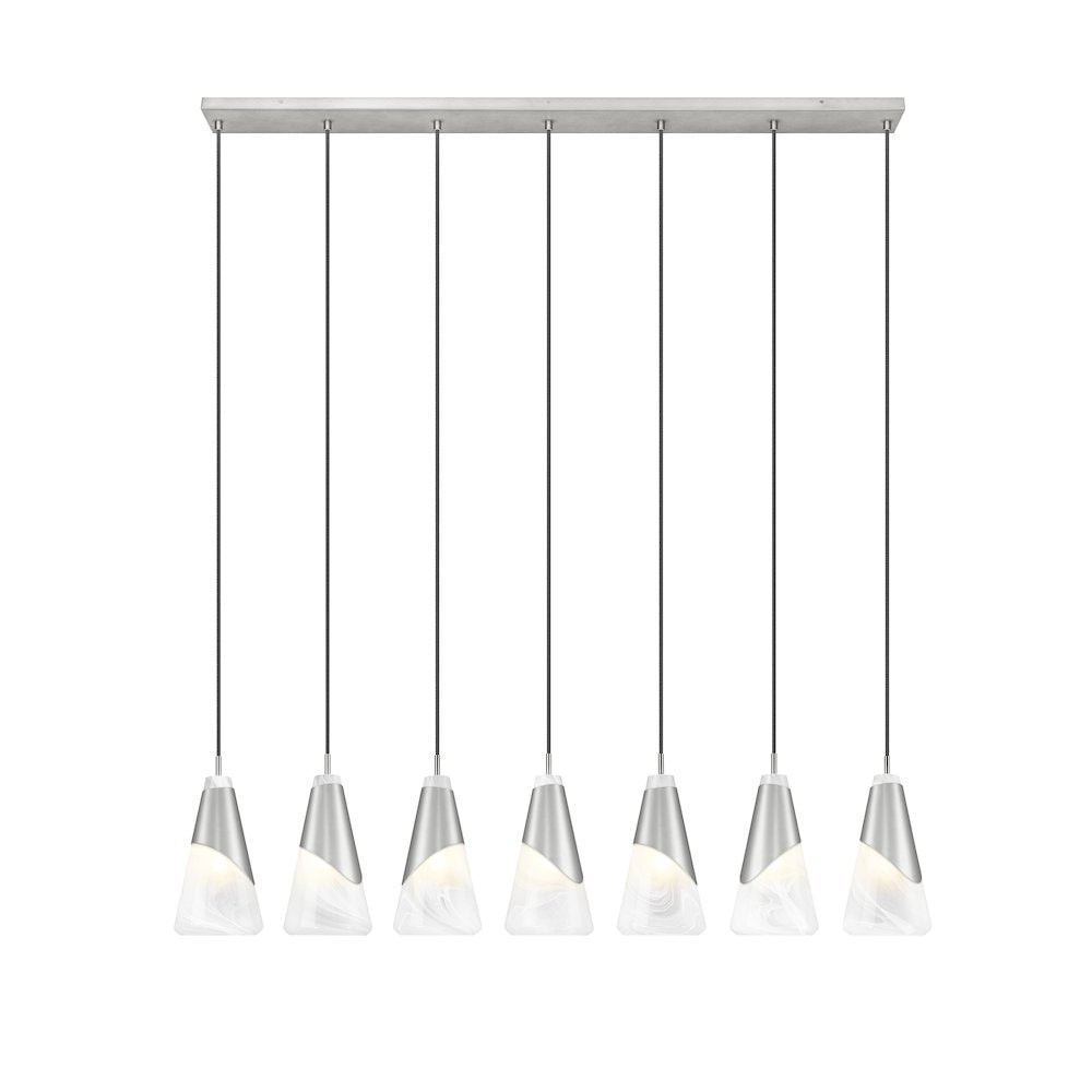 Z-Lite Aimie 7 Light Linear Chandelier, Brushed Nickel