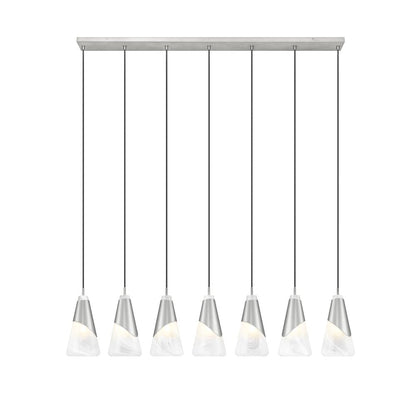 Z-Lite Aimie 7 Light Linear Chandelier, Brushed Nickel